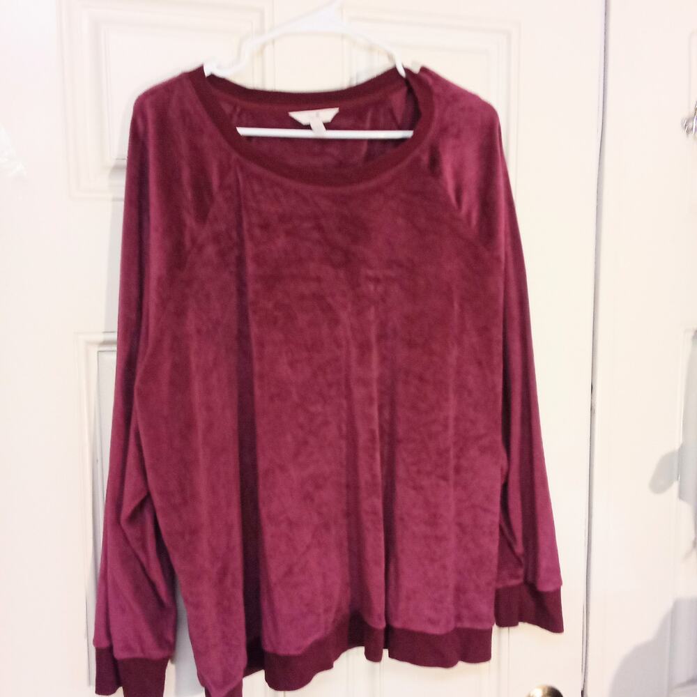 Secret Treasures Women's Plus Size 3x Fuchsia Pullover Sweatshirt Cozy Soft